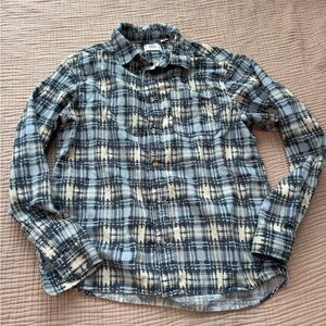 BDG Black and Cream Plaid Casual Shirt